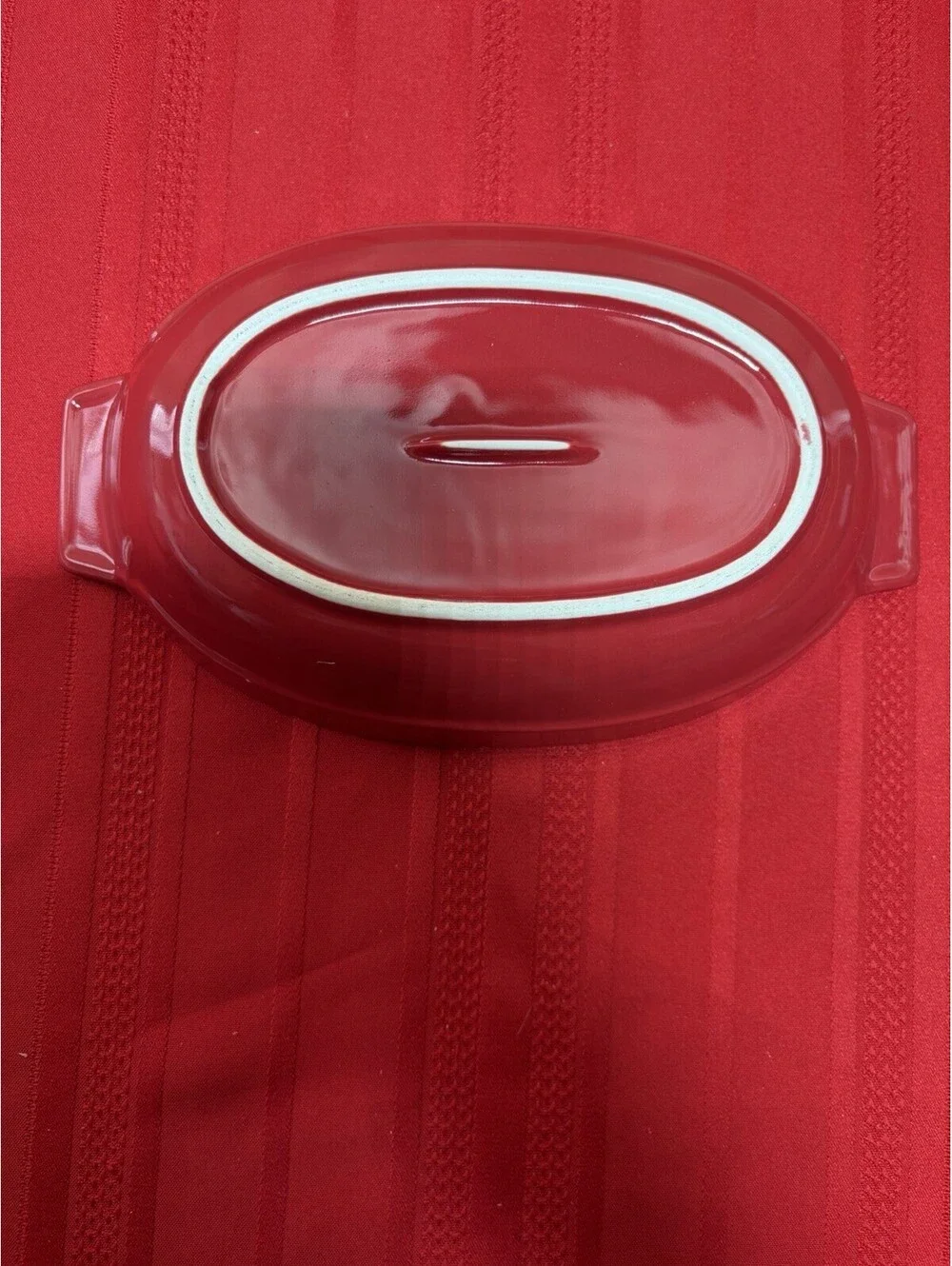Red Oval Ceramic Baking Casserole Dish Oven Bakeware